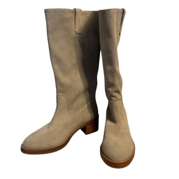 Frye Women's Taupe Suede Heeled Boots NWOT - Picture 6 of 9